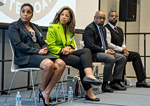 Panel discusses How to Raise a Doc at the Black Men in White Coats youth summit.