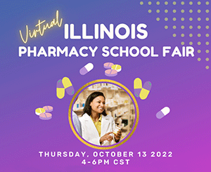 Image from poster for the Virtual Illinois Pharmacy School Fair.