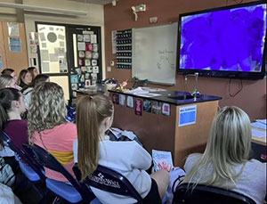 Pinckneyville High School students watch livestreamed open heart surgery.